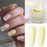 Hivava  -  Jelly Nude Gel Nail Polish 10ml Light Pink Peach Translucent Color UV Light Cure Gel Varnish Nail Art DIY at Home