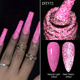 Hivava  -  7ml Glow In Dark Candy Gel Nail Polish Summer Sparkly Glitter Sequins Luminous Nail Art UV Gel Varnish Manicure