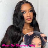 Hivava  Glueless Wig Human Hair Ready To Wear Preplucked Wigs Brazilian Body Wave 5x5 6x4 Transparent Lace Frontal Human Hair Wig PreCut