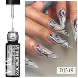 Hivava  -  Metallic Gold Sliver Pink 5ml Liner Gel Nail Art Polish Painting Mirror Gel Graffiti Stripe Design Varnish DIY