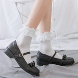 Hivava  Black White Lolita Lace Socks for Women Girls Kawaii Japanese Harajuku Cotton Short Socks Breathable Sweet Ruffle Princess Socks