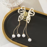 Hivava  -  Butterfly Metal Hair Clip Claw Fashion Pearl Tassel Hair Crabs Hairpin Women Fashion Ponytail Elegant Headwear Accessories