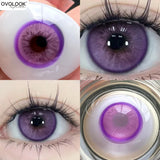 Hivava  -1 Pair Purple Beauty Colored contact lenses For Eyes Halloween Makeup Lens Pupils Fashion Big Eye Lenses Myopia Lenses