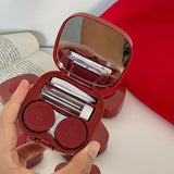 Hivava Women Color Contact Lens Case Red Heart Contact Lenses Box for Eyes Care Kit Glasses Case Holder Container