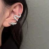 Hivava  -  1 PC Punk Exaggerated Dragon Cuff Earrings for Women Men Kpop Zircon Dragon No Piercing Earcuff Animal Earring Unisex Jewelry