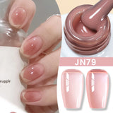 Hivava  -  Jelly Nude Gel Nail Polish 10ml Light Pink Peach Translucent Color UV Light Cure Gel Varnish Nail Art DIY at Home