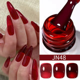 Hivava  -  10ml Blood Red Jelly Gel Nail Polish Halloween Nails Art Gel Polish Sheer Translucent Nail Gel for Winter Manicure