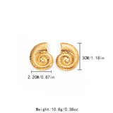 Hivava  -  Waterproof Stainless Steel Shell Conch Snail Pendant Earrings Gold Color 18K PVD Plated Fashion Jewelry For Daliy Wear