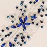 Hivava Blue Rhinestone Bridal Wedding Hair Accessories for Women Crystal Hair Comb Brides Tiaras And Headdresses Hair Bands Clip Jewelr