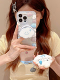 Hivava  Cartoon Smile Cloud Laser Love Heart Fundas For Iphone 14 15promax 13 15 Pro Max 14Pro 12 Cute Magnetic Stand Holder Phone Case