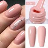 Hivava  -  Jelly Nude Gel Nail Polish 10ml Light Pink Peach Translucent Color UV Light Cure Gel Varnish Nail Art DIY at Home