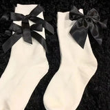 Hivava  Women Socks Spring Summer White Japanese Cute Kawaii Harajuku Sweet Style Lolita Bowknot Female Short Crew Socks Girl Gift Soks