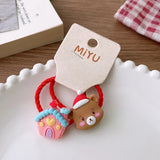 Hivava  -  2PCS New Christmas Elk Princess Cartoon Hair Ties Headwear Lovely Kids Elastic Hair Bands Children Rope Girls Baby Accessories