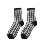 Hivava  Sexy Lace Mesh Fishnet Socks Mixed Fiber Transparent Stretch Elasticity Ankle Net Yarn Thin Women Cool Socks