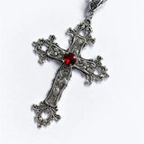 Hiava  -  Gothic Big Zircon Cross Necklace Unisex Y2K Irregular Goth Large Cross Pendant Necklaces  for Men Women Couple Necklace Jewelry