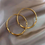 Hivava  -  New Trendy Silver Color Double Layer Circle Hoop Earrings For Women Exaggerated Metal Layer Round Earrings Jewelry Gift