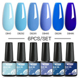 Hivava  -  6Pcs/Set Coffee Series Gel Nail Polish Autumn Nail Art Gel Varnish Semi Permanent Soak Off UV Gel Manicure Kit For Nails