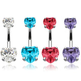 Hivava  Heart Crystal Belly Button Rings Belly Steel Bar Navel Piercing Jewelry Hot Summer Women Jewelry Navel Piercing Belly Nombril