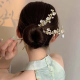 Hivava  -  Retro Chinese Style Tassel Hair Clip For Women Hair Stick Pins Flower Handmade Hairpins Charm Jewelry Accessories Hair Ornaments