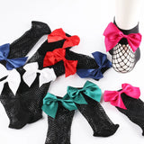 Hivava  Chic Women's Harajuku Breathable White Bow knot Fishnet Socks.Sexy Hollow out Mesh Nets Socks Ladies Girl's Lolita Style Bow Sox