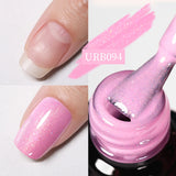 Hivava  -  7ml Sparkling Glitter Rubber Base Gel Nails Shining Glitter Semi Permanent Soak Off UV LED Varnish All for Manicure