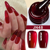 Hivava  -  Jelly Nude Gel Nail Polish 10ml Light Pink Peach Translucent Color UV Light Cure Gel Varnish Nail Art DIY at Home