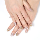 Hivava  10pcs Short Square Glossy Press-On Nails in Reflective Nude Glitter - Perfect for Stylish Women on the Go Spring Daily Wear