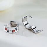 Hivava  -  New Fashion Silver Color Tulip Hoop Earrings for Women Elegant Sweet Enamel Dropping Oil Flower Huggies Ear Buckle Jewelry