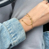 Hivava Golden Bracelet Drop Pandants Wrist Link Luxury  Metal Anklet Hand Jewelry Necklace Adjustable Bracelet Hand Decor