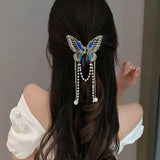 Hivava  -  Butterfly Metal Hair Clip Claw Fashion Pearl Tassel Hair Crabs Hairpin Women Fashion Ponytail Elegant Headwear Accessories