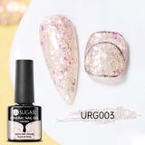 Hivava  -  7ml Champagne Gold Reflective Glitter Rubber Base Gel Nail Polish Sparkling Glowing Semi Permanent Nail Art UV Gel