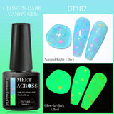 Hivava  -  7ml Glow In Dark Candy Gel Nail Polish Summer Sparkly Glitter Sequins Luminous Nail Art UV Gel Varnish Manicure