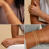 Hivava  -  Dainty Gold Plated Stackable Bracelets for Women Trendy Chain Bracelets Paperclip Adjustable Tennis Cute Jewelry