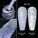 Hivava  -  Reflective Glitter Gel Pink Sparkling Sequins Gel Nail Polish Soak Off UV Nail Gel Semi-permanent Nail Art Decoration