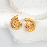 Hivava  -  Waterproof Stainless Steel Shell Conch Snail Pendant Earrings Gold Color 18K PVD Plated Fashion Jewelry For Daliy Wear