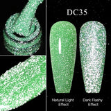 Hivava  -  Reflective Glitter Gel Pink Sparkling Sequins Gel Nail Polish Soak Off UV Nail Gel Semi-permanent Nail Art Decoration