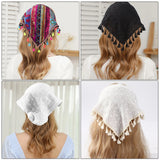 Hivava   -  Bohemia Headband Hairbands Turban Hair Scraf Summer Printing Fringe Triangle Bandana Women Fashion Hair Accessories