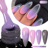 Hivava  -  7ml White Nude Glitter Thermal Gel Nail Polish Temperature Color Changing Soak Off UV LED Nail Art Gel Varnish