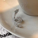 Hivava  -  1 PC Punk Exaggerated Dragon Cuff Earrings for Women Men Kpop Zircon Dragon No Piercing Earcuff Animal Earring Unisex Jewelry