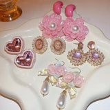 Hivava Chateau en Rose Cottagecore Princesscore Fairycore Coquette Kawaii Earrings