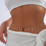 Hivava  Sexy Rhinestone Star Tassel Pendant Waist Belly Belt Chain for Women Summer Bikini Rave Body Jewelry Y2K Accessories