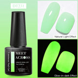 Hivava  -  7ml Glow In Dark Candy Gel Nail Polish Summer Sparkly Glitter Sequins Luminous Nail Art UV Gel Varnish Manicure