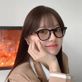 Hivava  Korea Small Round Glasses Frame Girl Ins No Makeup Plain Glasses Men Eyewear Cute Decorative Computer Glasses