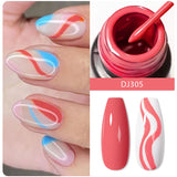 Hivava  -  Metallic Gold Sliver Pink 5ml Liner Gel Nail Art Polish Painting Mirror Gel Graffiti Stripe Design Varnish DIY