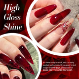 Hivava  -  10ml Blood Red Jelly Gel Nail Polish Halloween Nails Art Gel Polish Sheer Translucent Nail Gel for Winter Manicure