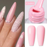 Hivava  -  Jelly Nude Gel Nail Polish 10ml Light Pink Peach Translucent Color UV Light Cure Gel Varnish Nail Art DIY at Home