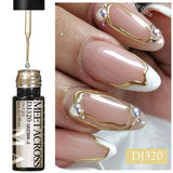 Hivava  -  Metallic Gold Sliver Pink 5ml Liner Gel Nail Art Polish Painting Mirror Gel Graffiti Stripe Design Varnish DIY