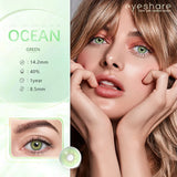 Hivava  Natural Colored Contact Lenses 1Pair Ocean Blue Lenses Beautiful Pupil Yearly Makeup Lens Brown Eyes Contacts Lenses