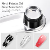 Hivava   -  Super bright Metallic Painting Gel Polish 5ML Gold Silver Mirror Gel Nail Polish Flower Drawing Lines French Nails