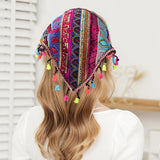 Hivava   -  Bohemia Headband Hairbands Turban Hair Scraf Summer Printing Fringe Triangle Bandana Women Fashion Hair Accessories